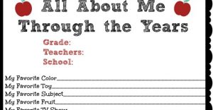 end of school all about me Printable